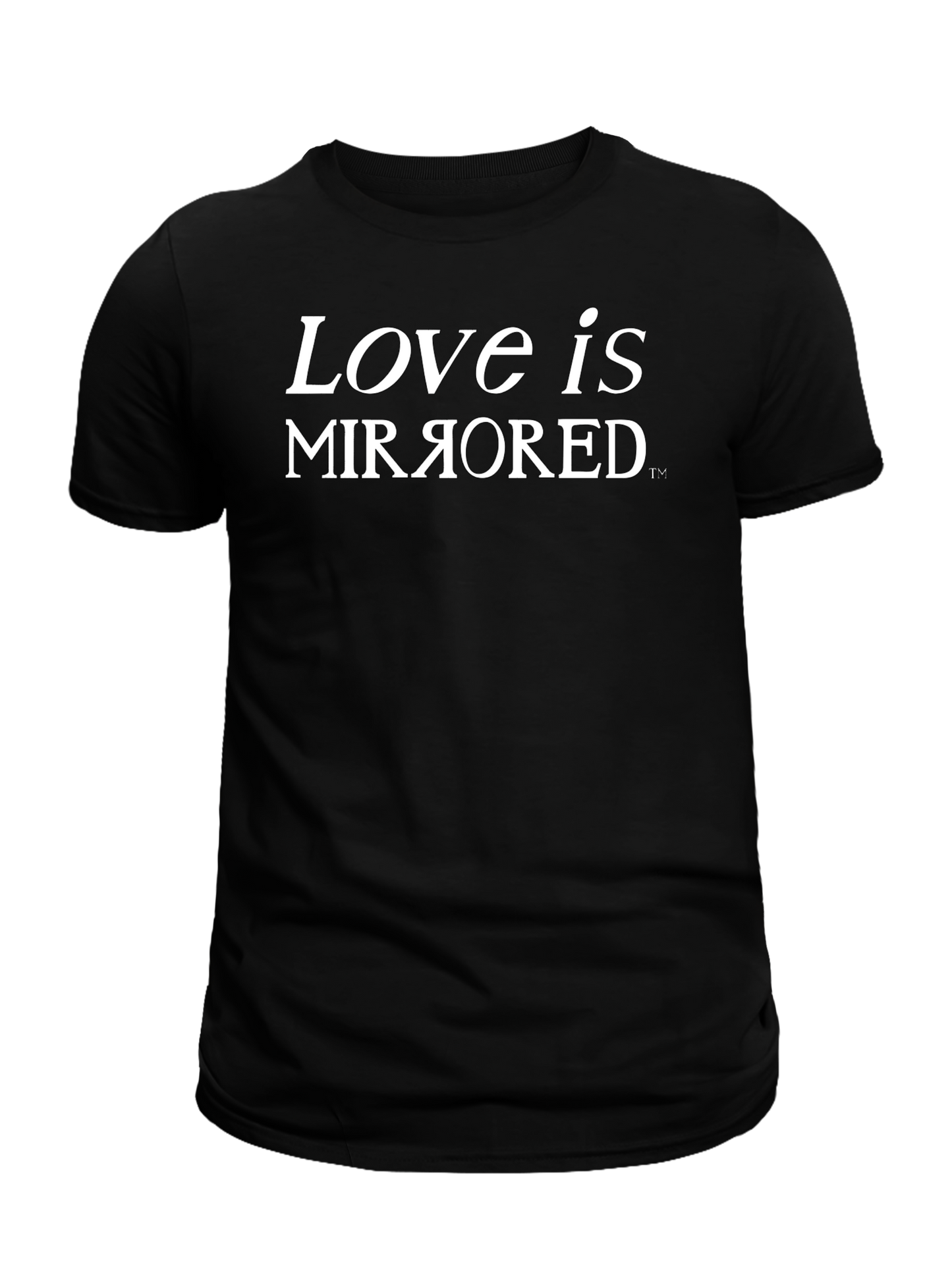 Love | Love Is Mirrored™ Black Tee Shirt